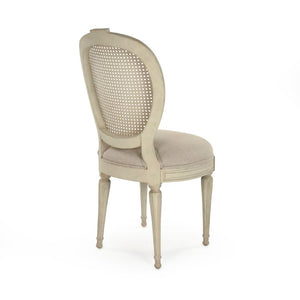 Zentique Aimee Solid Birch Side Chair with Linen Upholstery — Scandinavian Comfort, Ergonomic Support, Durable Design LI-SH14-22-87