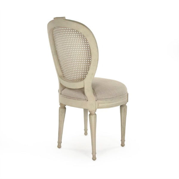 Zentique Aimee Solid Birch Side Chair with Linen Upholstery — Scandinavian Comfort, Ergonomic Support, Durable Design LI-SH14-22-87