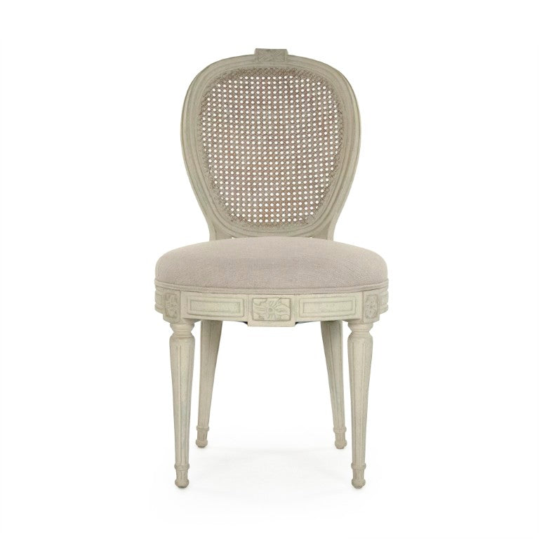 Zentique Aimee Solid Birch Side Chair with Linen Upholstery — Scandinavian Comfort, Ergonomic Support, Durable Design LI-SH14-22-87