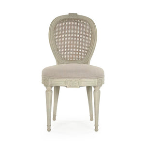 Zentique Aimee Solid Birch Side Chair with Linen Upholstery — Scandinavian Comfort, Ergonomic Support, Durable Design LI-SH14-22-87