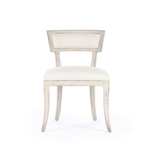 Ayer Side Chair Distressed Off-White Birch, Off-White Linen LI-SH14-22-91 Zentique