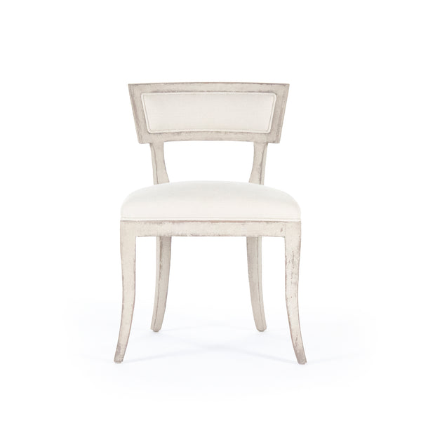Ayer Side Chair Distressed Off-White Birch, Off-White Linen LI-SH14-22-91 Zentique