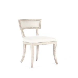 Ayer Side Chair Distressed Off-White Birch, Off-White Linen LI-SH14-22-91 Zentique