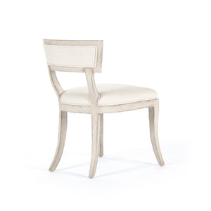 Ayer Side Chair Distressed Off-White Birch, Off-White Linen LI-SH14-22-91 Zentique