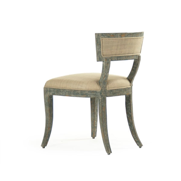 Zentique Ayer Side Chair — Sleek Scandinavian-inspired birch frame with raw silk upholstery, durable everyday seating W20.5 x H31 x D22 LI-SH14-22-91 SGreen