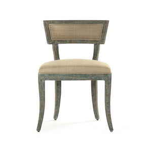 Zentique Ayer Side Chair — Sleek Scandinavian-inspired birch frame with raw silk upholstery, durable everyday seating W20.5 x H31 x D22 LI-SH14-22-91 SGreen