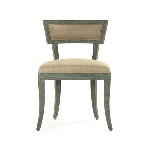 Zentique Ayer Side Chair — Sleek Scandinavian-inspired birch frame with raw silk upholstery, durable everyday seating W20.5 x H31 x D22 LI-SH14-22-91 SGreen