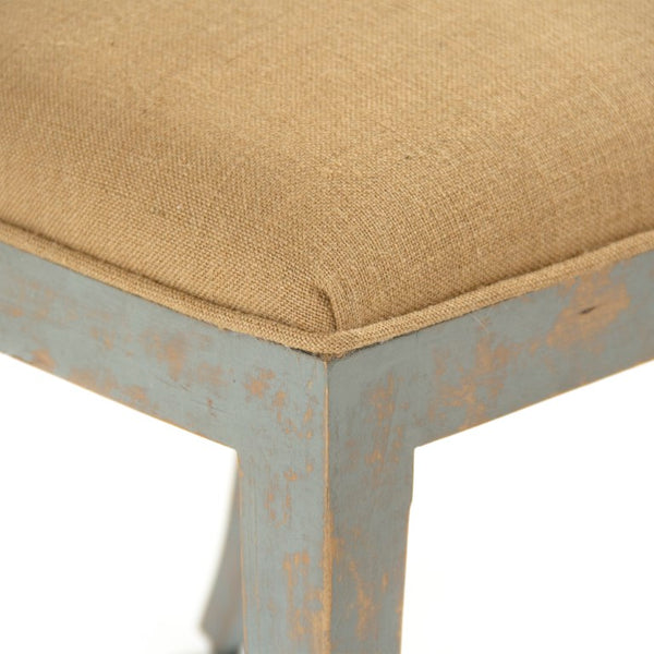 Zentique Ayer Burlap Side Chair with Solid Birch Frame, Ergonomic Back & Natural Finish for Modern Dining (98) LI-SH14-22-91 Tan