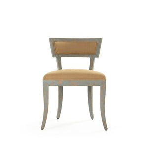 Zentique Ayer Burlap Side Chair with Solid Birch Frame, Ergonomic Back & Natural Finish for Modern Dining (98) LI-SH14-22-91 Tan