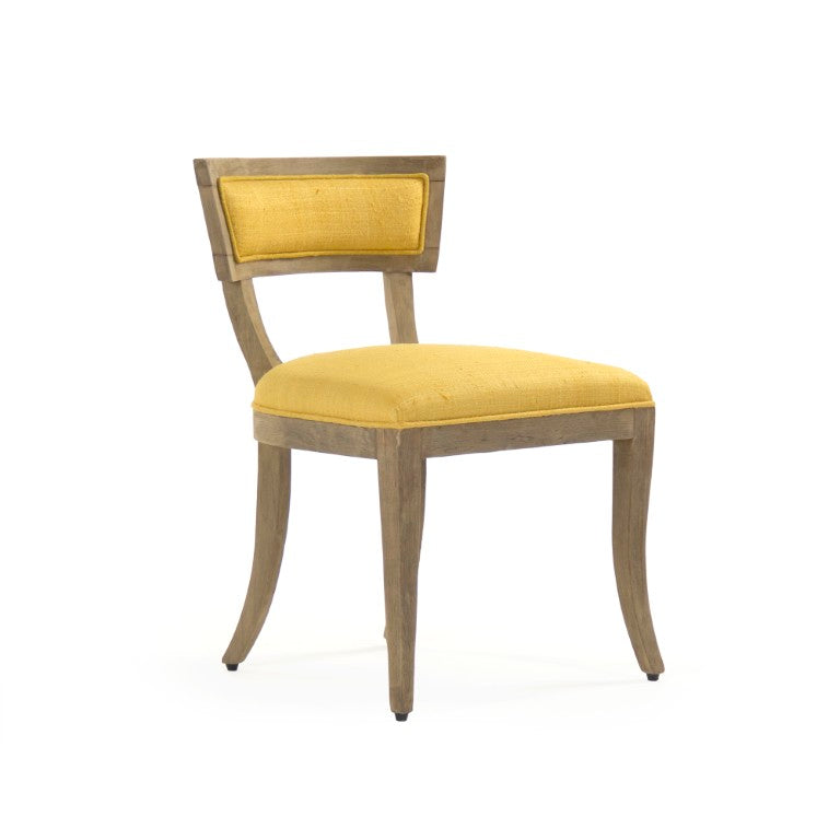 Zentique Ayer Side Chair — Sleek Scandinavian-inspired birch frame with raw silk upholstery, durable everyday seating W20.5 x H31 x D24 LI-SH14-22-91 Yellow