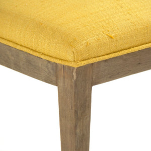 Zentique Ayer Side Chair — Sleek Scandinavian-inspired birch frame with raw silk upholstery, durable everyday seating W20.5 x H31 x D24 LI-SH14-22-91 Yellow