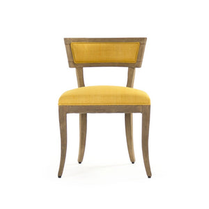 Zentique Ayer Side Chair — Sleek Scandinavian-inspired birch frame with raw silk upholstery, durable everyday seating W20.5 x H31 x D24 LI-SH14-22-91 Yellow