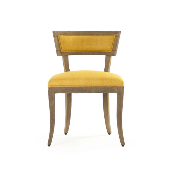 Zentique Ayer Side Chair — Sleek Scandinavian-inspired birch frame with raw silk upholstery, durable everyday seating W20.5 x H31 x D24 LI-SH14-22-91 Yellow