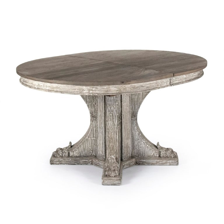 Zentique Terrell Dining Table — Solid Elm/Birch/Pine 58.5"W x 30.5"H Seats 6, Natural Finish, Timeless Craftsmanship LI-SH14-25-107