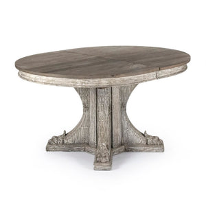 Zentique Terrell Dining Table — Solid Elm/Birch/Pine 58.5"W x 30.5"H Seats 6, Natural Finish, Timeless Craftsmanship LI-SH14-25-107