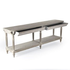 Zentique Bryce Mixed-Wood Console Table 94.5" Wide — Elm Birch Pine Accent Console for Entryway & Living Room LI-SH14-26-113