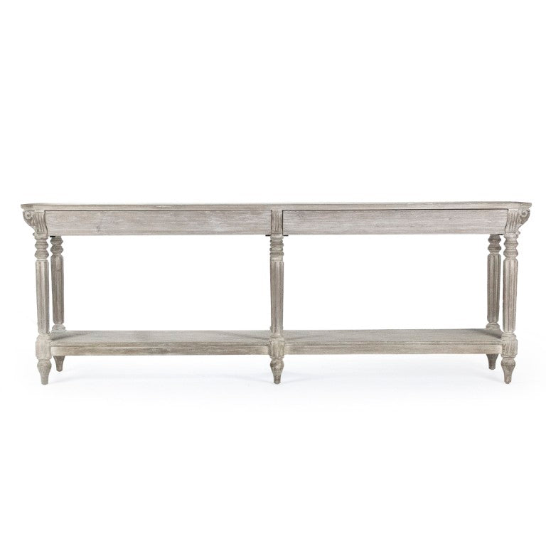 Zentique Bryce Mixed-Wood Console Table 94.5" Wide — Elm Birch Pine Accent Console for Entryway & Living Room LI-SH14-26-113