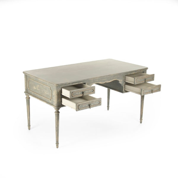 Zentique Canning Birch Veneer Desk — Spacious 59.75" Work Surface, Sturdy Plywood Frame, Modern Craftsmanship LI-SH14-30-26