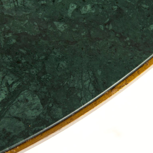 Zentique Caine Marble Top Coffee Table with Steel Frame, 39" Round Low Profile, Modern Industrial Accent LI-SH15-13-133