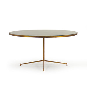 Zentique Caine Marble Top Coffee Table with Steel Frame, 39" Round Low Profile, Modern Industrial Accent LI-SH15-13-133