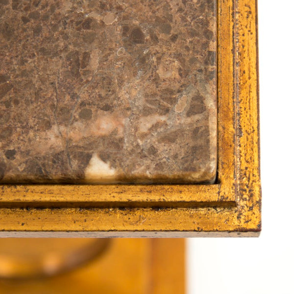 Zentique Absolon Slim Marble End Table with Iron Frame — Space-Saving Industrial Elegance for Modern Living LI-SH15-13-145