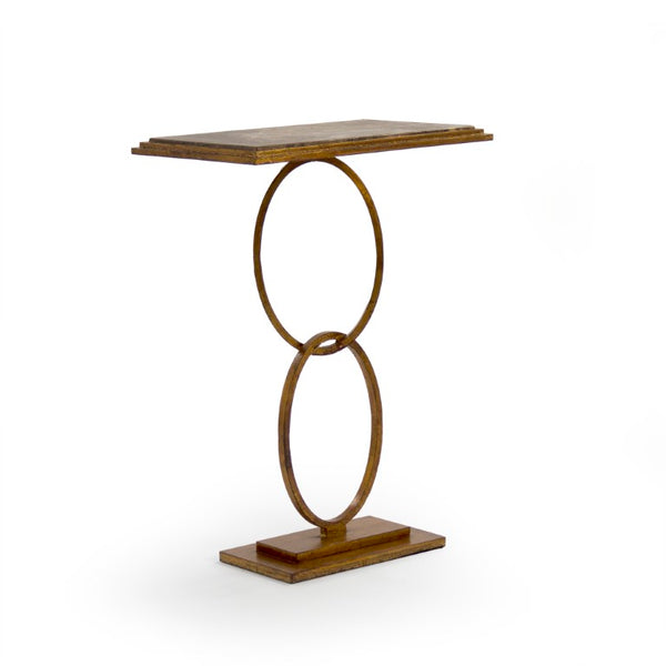 Zentique Absolon Slim Marble End Table with Iron Frame — Space-Saving Industrial Elegance for Modern Living LI-SH15-13-145