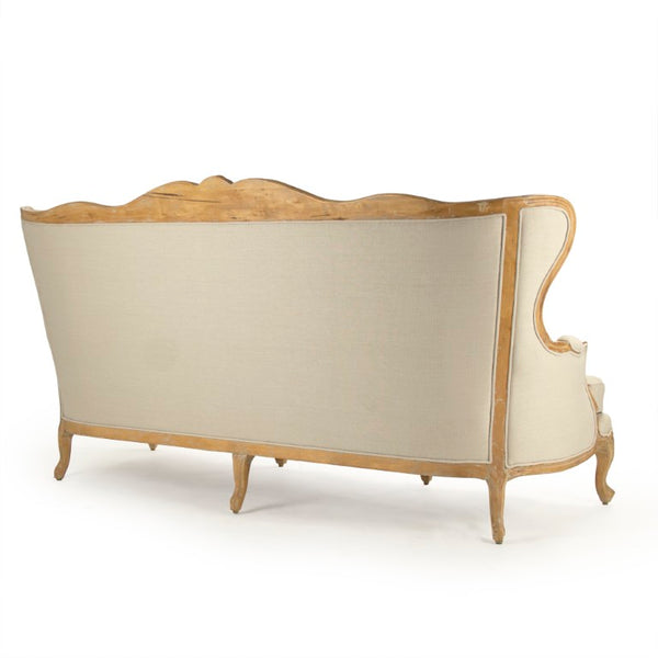 Zentique Eloy Birch Bench with Linen Cushion — Scandinavian Minimalist Seating, Durable Tapered Legs, Compact Elegance LI-SH15-21-128