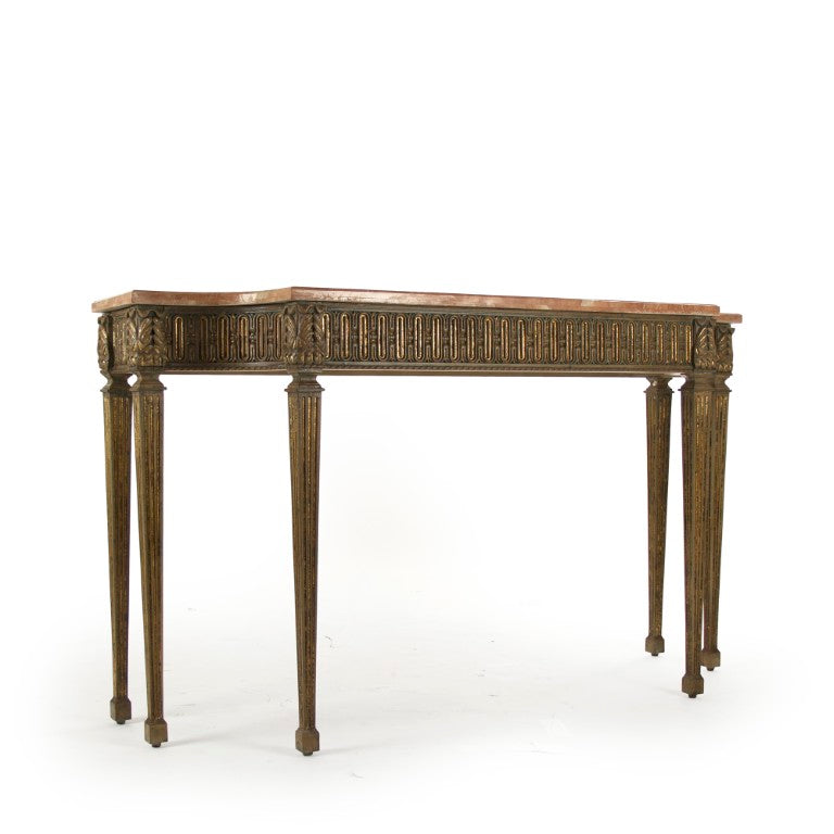 Zentique Faron Marble Top Console Table with Birch Frame — Minimalist 59.5" Entryway Table, Sculptural Storage LI-SH15-26-115