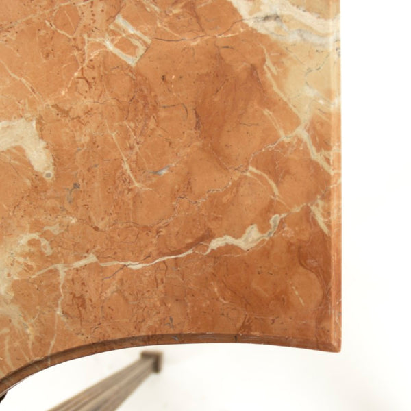 Zentique Faron Marble Top Console Table with Birch Frame — Minimalist 59.5" Entryway Table, Sculptural Storage LI-SH15-26-115