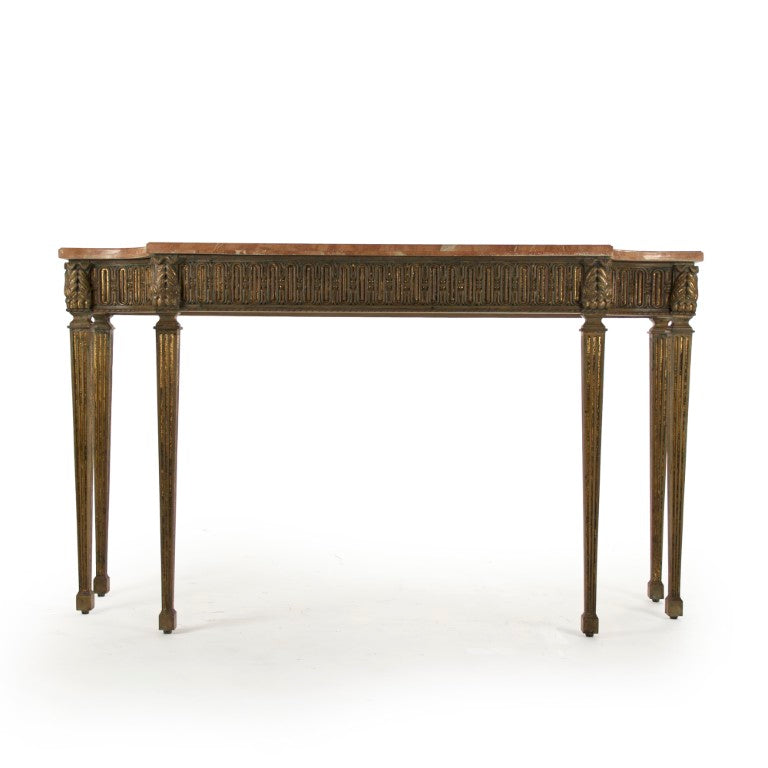 Zentique Faron Marble Top Console Table with Birch Frame — Minimalist 59.5" Entryway Table, Sculptural Storage LI-SH15-26-115