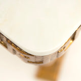 Emeline Console Off-White Top, Gold Leaf Base LI-SH15-26-116 Zentique