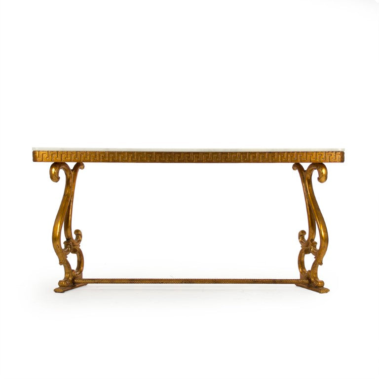 Zentique Emeline Marble Top Console Table with Birch Base — Minimalist Entryway Accent for Modern Homes LI-SH15-26-116