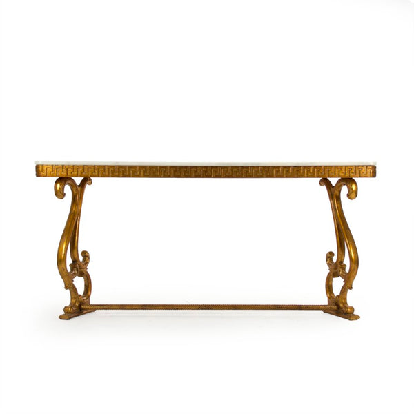 Zentique Emeline Marble Top Console Table with Birch Base — Minimalist Entryway Accent for Modern Homes LI-SH15-26-116
