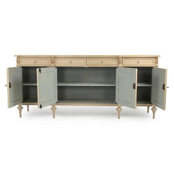 Zentique Astor Birch Buffet with Ample Storage and Classic Modern Design — Durable Craftsmanship, W87xH39xD21 LI-SH15-26-120