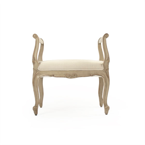 Zentique Cammi Birch Stool with Linen Seat — Compact, Sturdy Scandinavian Accent Seating for Small Spaces (97 characters) LI-SH15-49-08