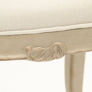 Cammi Stool Distressed Taupe, Off-White Linen LI-SH15-49-08 Zentique