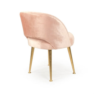 Zentique Selene Velvet Accent Chair Pink with Birch Accents & Iron Frame — Compact, Plush, Modern Comfort for Home LI-SH16-22-106-P