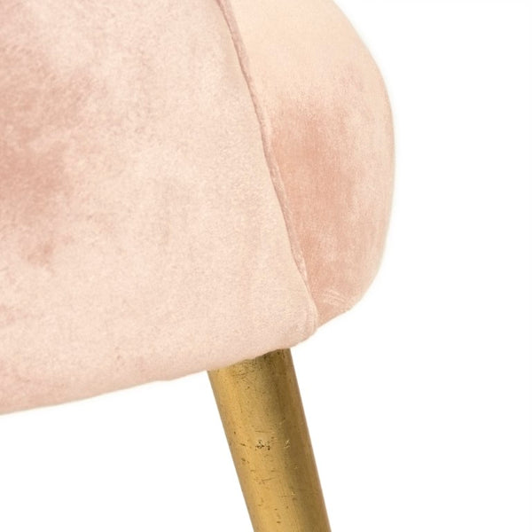 Zentique Selene Velvet Accent Chair Pink with Birch Accents & Iron Frame — Compact, Plush, Modern Comfort for Home LI-SH16-22-106-P