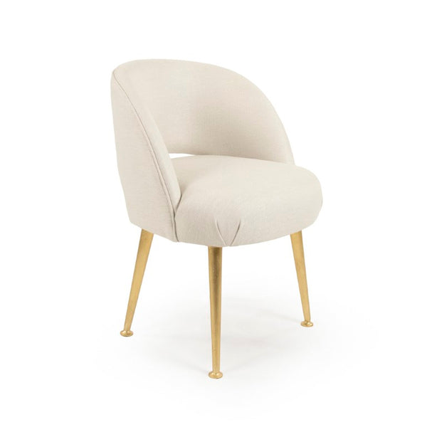 Zentique Selene Modern Linen Accent Chair with Birch Accents & Iron Frame — Compact Comfort for Any Room LI-SH16-22-106