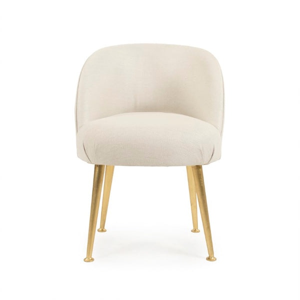 Zentique Selene Modern Linen Accent Chair with Birch Accents & Iron Frame — Compact Comfort for Any Room LI-SH16-22-106