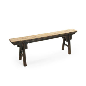 Zentique Story Bench Extendable Black — Matte Modern Entryway Seating with Durable Elm Base, Compact Fit LI-SH17-002-B