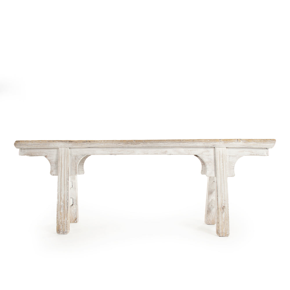 Story Bench White Distressed Off-White LI-SH17-002-W Zentique
