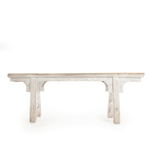 Story Bench White Distressed Off-White LI-SH17-002-W Zentique