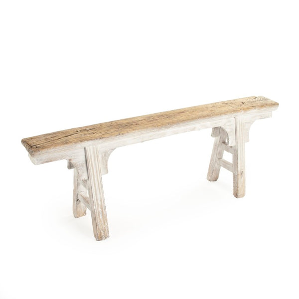 Zentique Story Bench White Expandable 41–57" Slim Profile 6" Deep Modern Entryway Seating & Display Shelf LI-SH17-002-W
