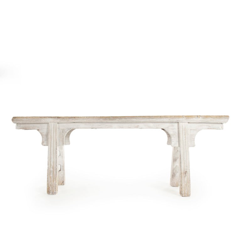 Zentique Story Bench White Expandable 41–57" Slim Profile 6" Deep Modern Entryway Seating & Display Shelf LI-SH17-002-W