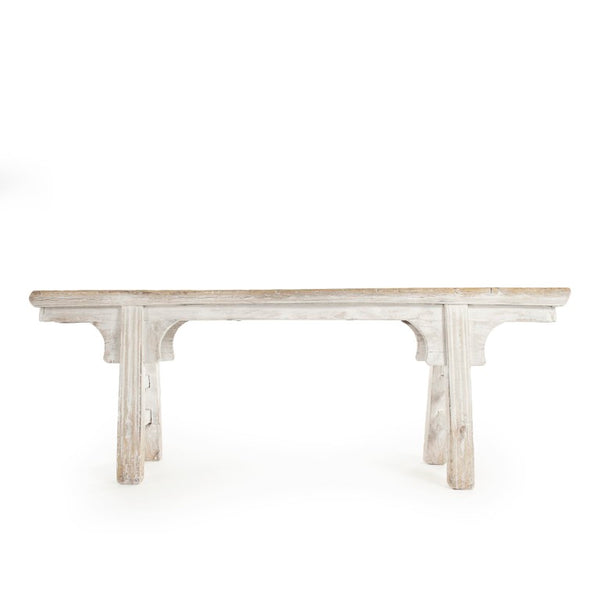 Zentique Story Bench White Expandable 41–57" Slim Profile 6" Deep Modern Entryway Seating & Display Shelf LI-SH17-002-W