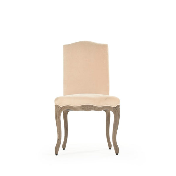 Zentique Cathy Plush Velvet Accent Chair with Birch Frame — Compact Ergonomic Seat, Modern Tapered Legs (98) Dry Finished Birch, Cream Velvet LI-SH8-22-15-3