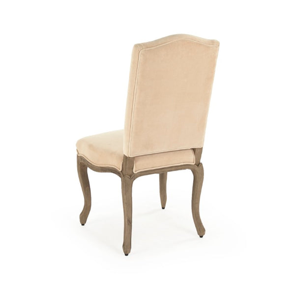 Zentique Cathy Plush Velvet Accent Chair with Birch Frame — Compact Ergonomic Seat, Modern Tapered Legs (98) Dry Finished Birch, Cream Velvet LI-SH8-22-15-3