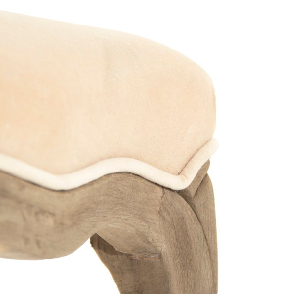 Zentique Cathy Plush Velvet Accent Chair with Birch Frame — Compact Ergonomic Seat, Modern Tapered Legs (98) Dry Finished Birch, Cream Velvet LI-SH8-22-15-3