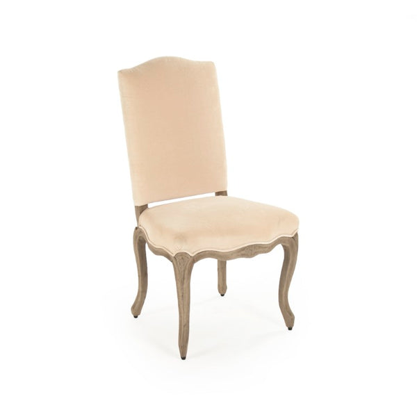 Zentique Cathy Plush Velvet Accent Chair with Birch Frame — Compact Ergonomic Seat, Modern Tapered Legs (98) Dry Finished Birch, Cream Velvet LI-SH8-22-15-3